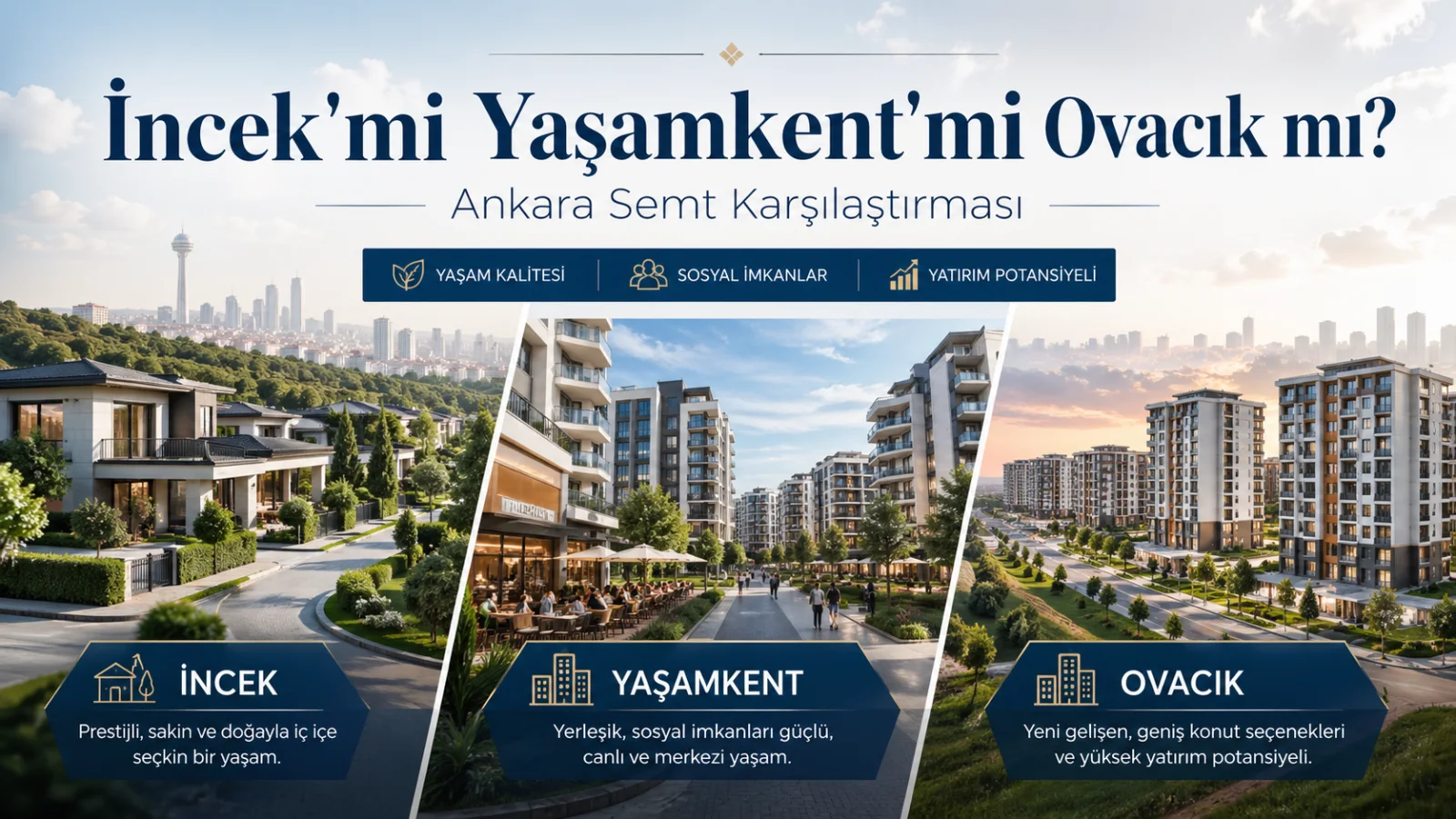 İncek'mi Yaşamkent'mi Ovacık mı? Ankara Semt Karşılaştırması